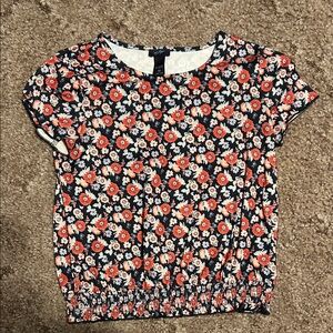 Daytrip Floral Print Kids Tank Top - Red and White